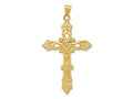 FJC Finejewelers 14 kt Yellow Gold Polished Fleur de Lis Cross Charm 54 x 30 mm