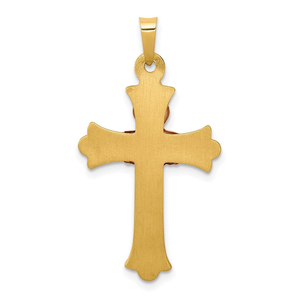 FJC Finejewelers 14 kt Two Tone Gold Two-Tone Claddagh Cross Charm 34 x 18 mm