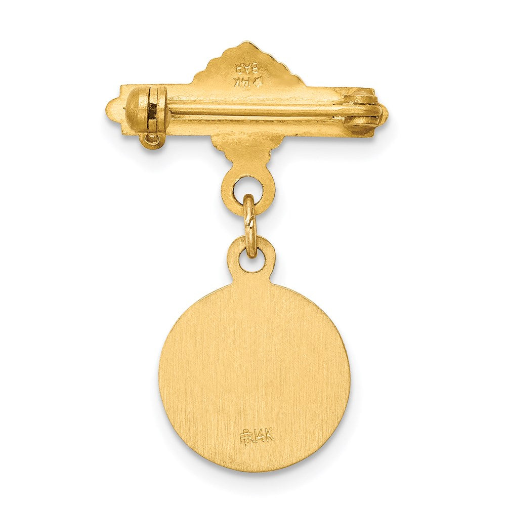 FJC Finejewelers 14 kt Yellow Gold Pin Saint Lucy Medal Pin 26 x 18 mm