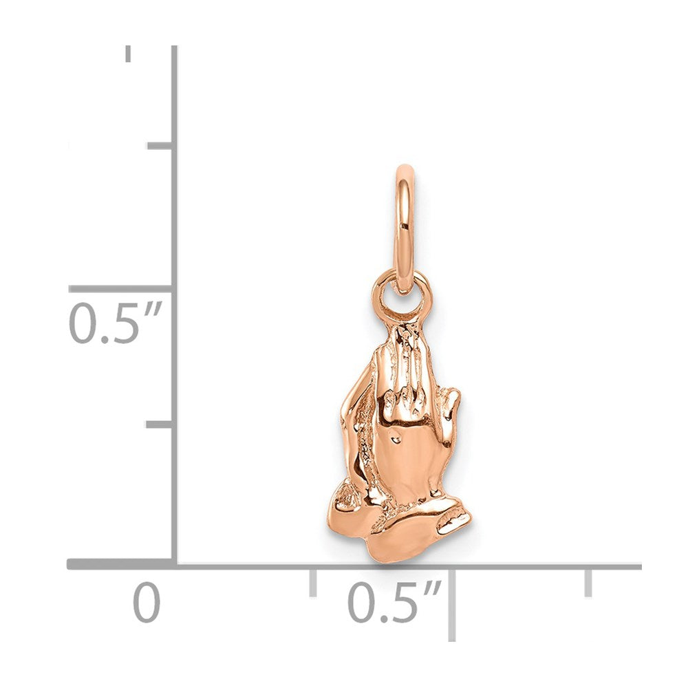 FJC Finejewelers 14 kt Rose Gold Praying Hands Charm 17 mm x 6 mm
