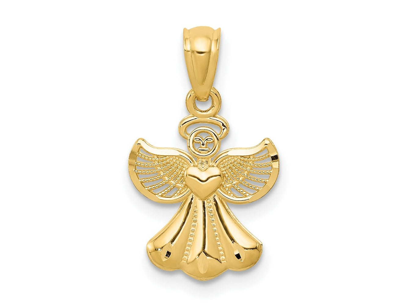 FJC Finejewelers 14 kt Yellow Gold Polished Angel Charm 20 x 11 mm