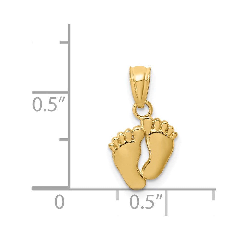 FJC Finejewelers 14 kt Yellow Gold Small Feet Charm 17 x 9 mm
