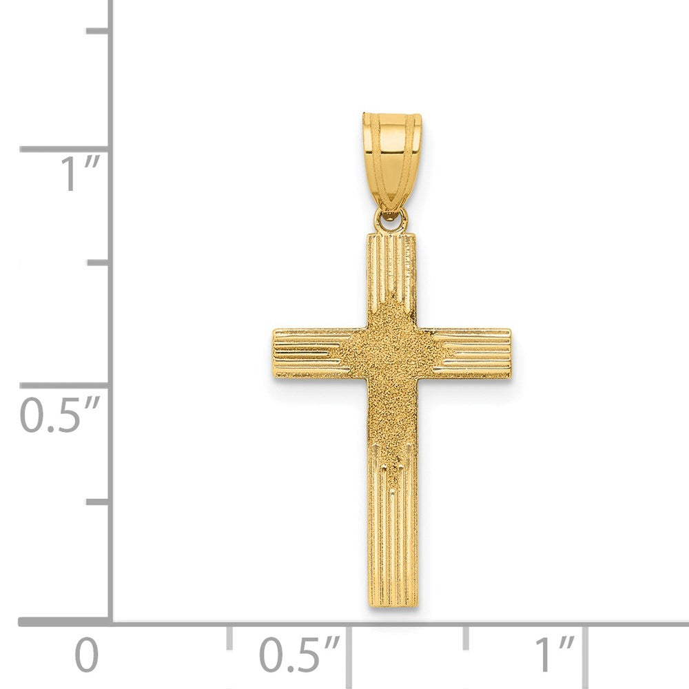 FJC Finejewelers 14 kt Yellow Gold Laser Designed Cross 26 x 13 mm