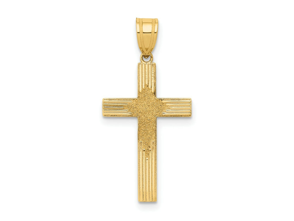 FJC Finejewelers 14 kt Yellow Gold Laser Designed Cross 26 x 13 mm