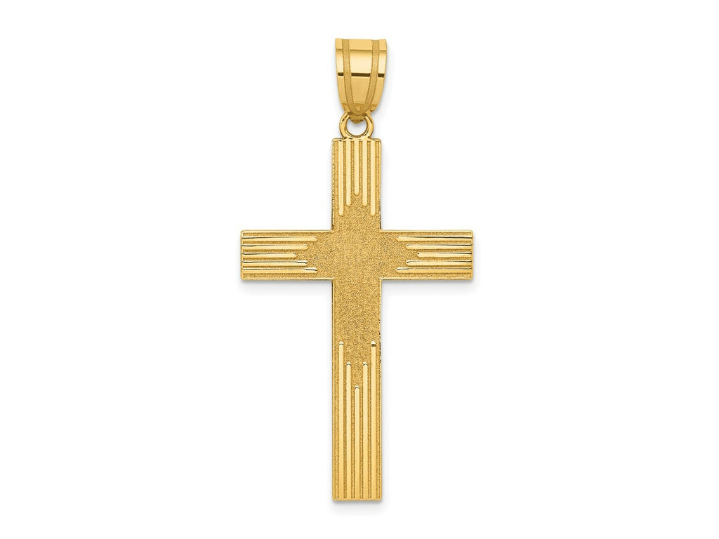 FJC Finejewelers 14 kt Yellow Gold Laser Designed Cross 33 x 17 mm