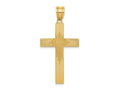 FJC Finejewelers 14 kt Yellow Gold Laser Designed Cross 33 x 17 mm
