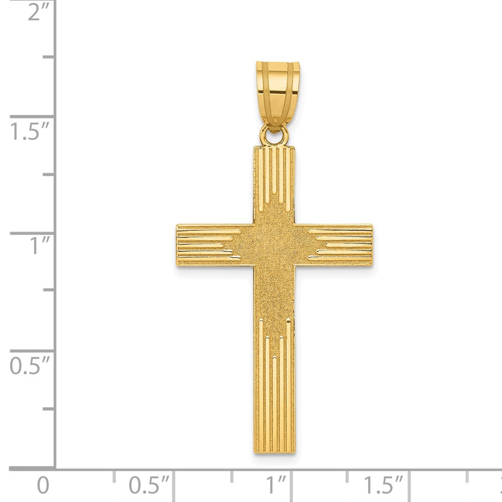 FJC Finejewelers 14 kt Yellow Gold Laser Designed Cross 41 x 22 mm