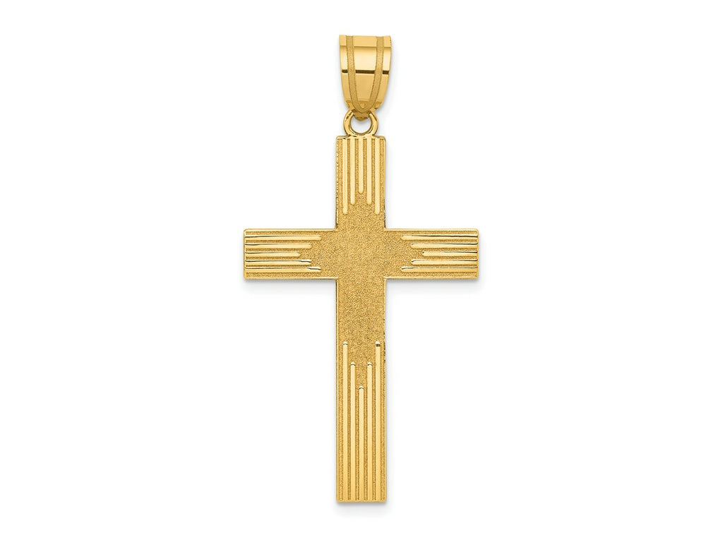 FJC Finejewelers 14 kt Yellow Gold Laser Designed Cross 41 x 22 mm
