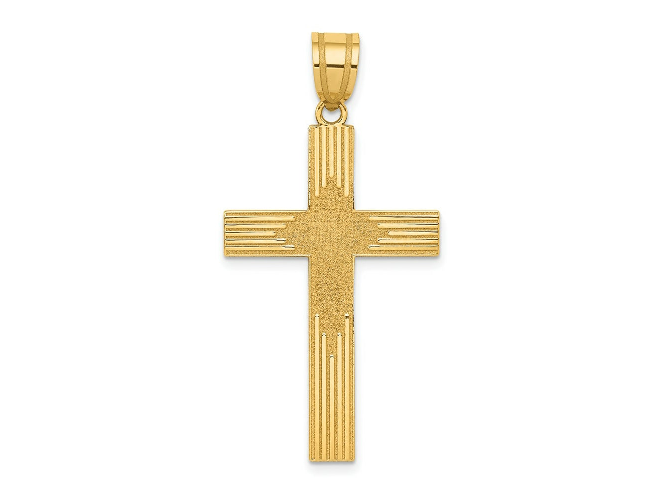 FJC Finejewelers 14 kt Yellow Gold Laser Designed Cross 41 x 22 mm