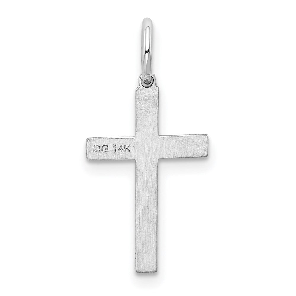 FJC Finejewelers 14 kt White Gold Laser Design Cross Charm 23 x 11mm