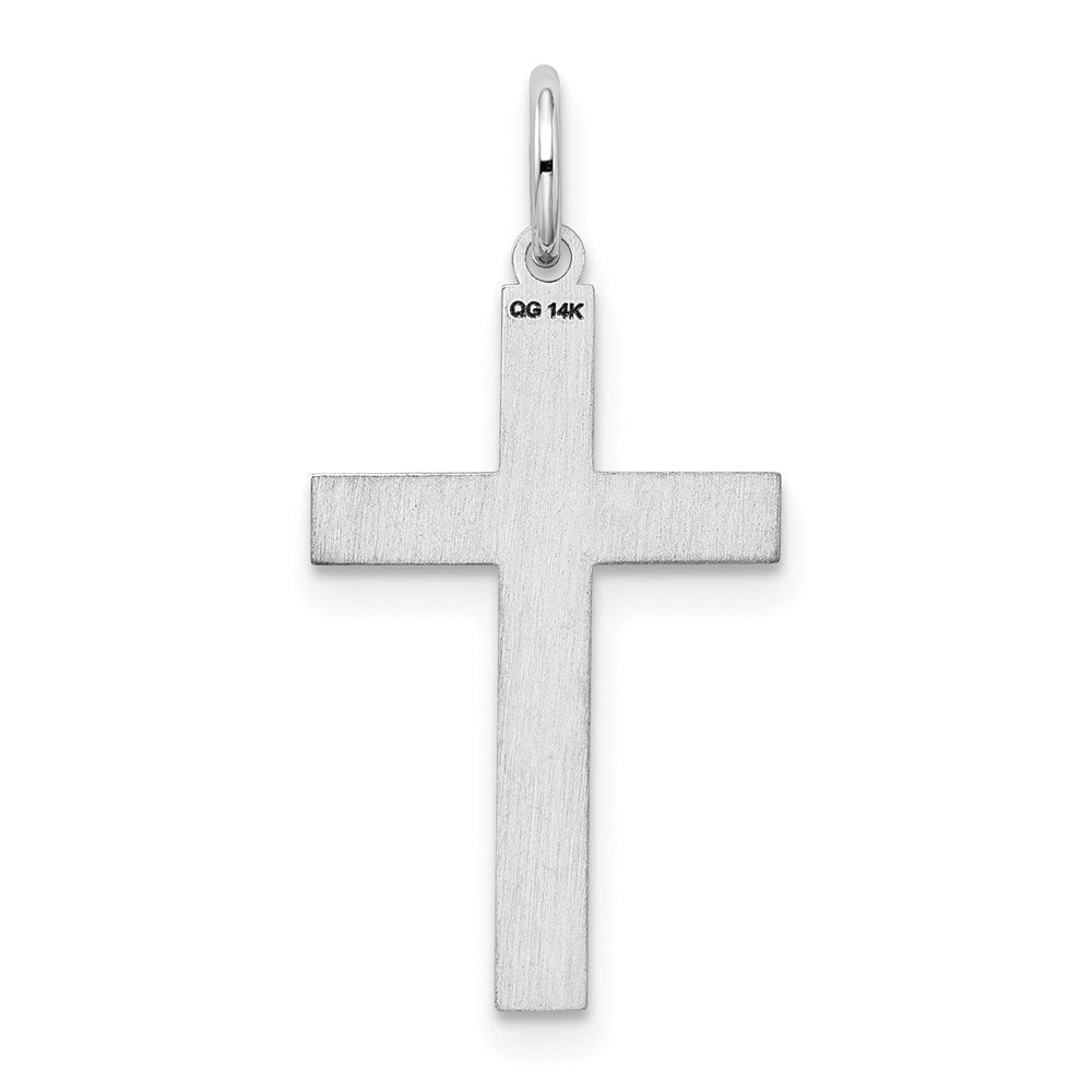 FJC Finejewelers 14 kt White Gold Laser Designed Cross Charm 26 mm x 13 mm