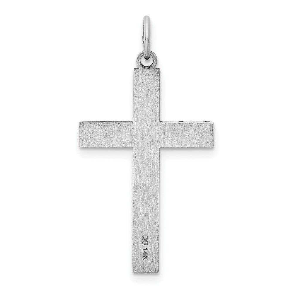 FJC Finejewelers 14 kt White Gold Laser Designed Cross Charm 33 mm x 17 mm