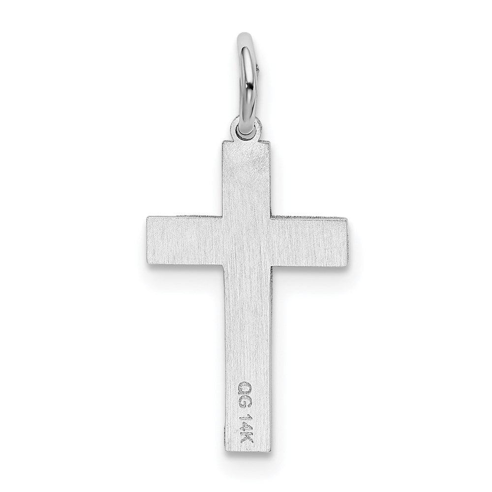 FJC Finejewelers 14 kt White Gold Laser Designed Cross Charm 23 mm x 11 mm
