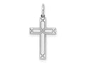 FJC Finejewelers 14 kt White Gold Laser Designed Cross Charm 23 mm x 11 mm