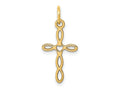 FJC Finejewelers 14 kt Yellow Gold Loop with Center Heart Cross Charm 23 x 11 mm