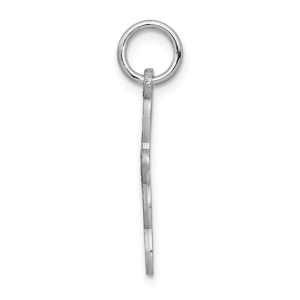 FJC Finejewelers 14 kt White Gold Loop with Center Heart Cross Charm 23 mm x 11 mm