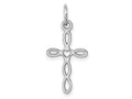 FJC Finejewelers 14 kt White Gold Loop with Center Heart Cross Charm 23 mm x 11 mm