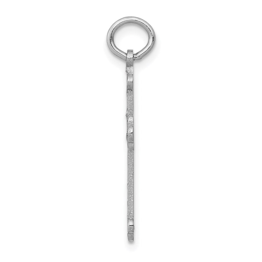 FJC Finejewelers 14 kt White Gold Laser Designed Cross Charm 25 mm x 16 mm
