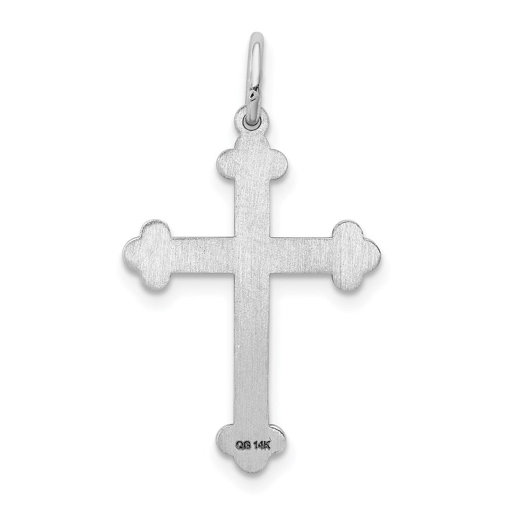 FJC Finejewelers 14 kt White Gold Laser Designed Cross Charm 25 mm x 16 mm