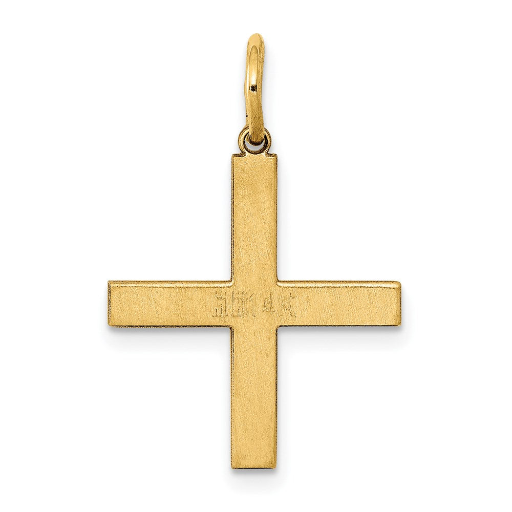 FJC Finejewelers 14 kt Yellow Gold Laser Designed Greek Cross Charm 22 x 15 mm