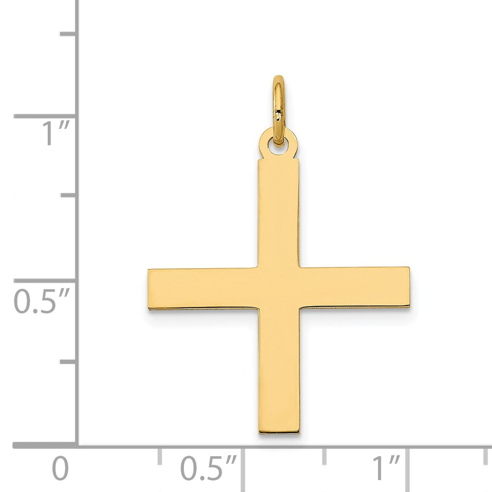 FJC Finejewelers 14 kt Yellow Gold Laser Designed Greek Cross Charm 26 x 19 mm