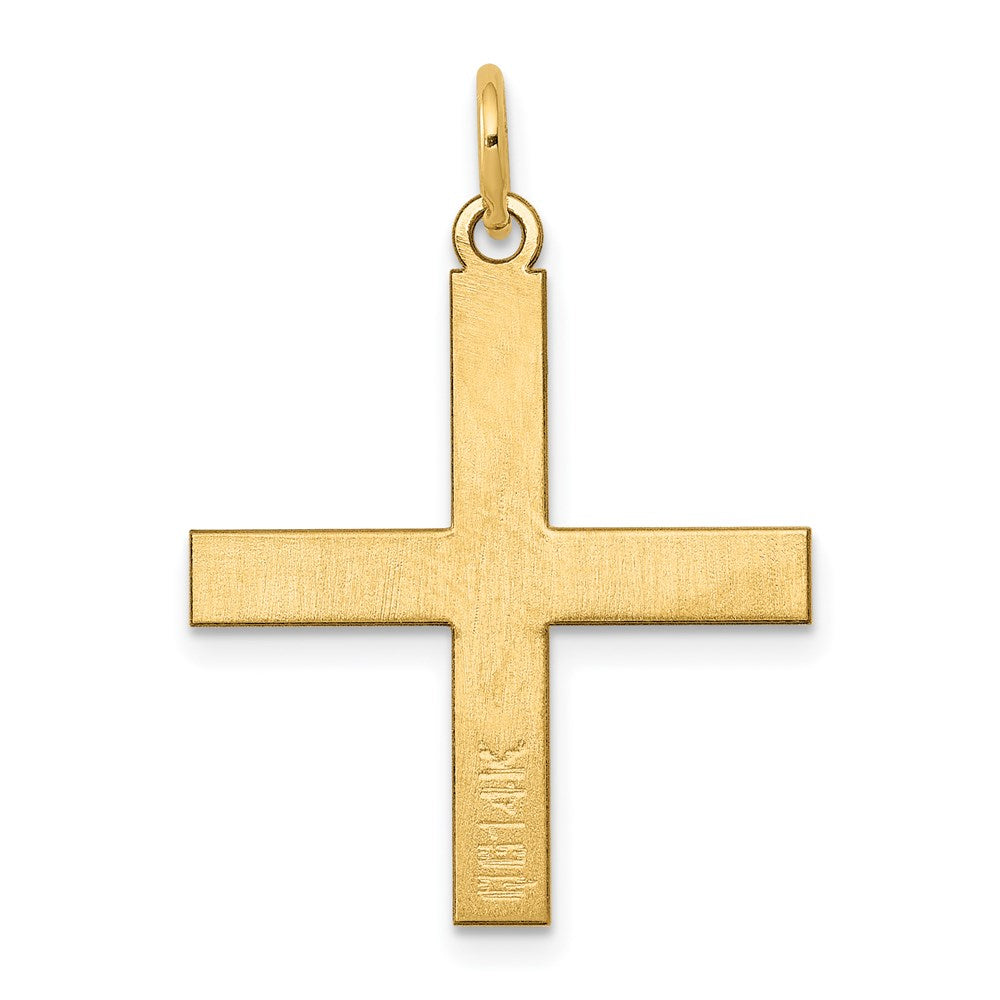 FJC Finejewelers 14 kt Yellow Gold Laser Designed Greek Cross Charm 26 x 19 mm