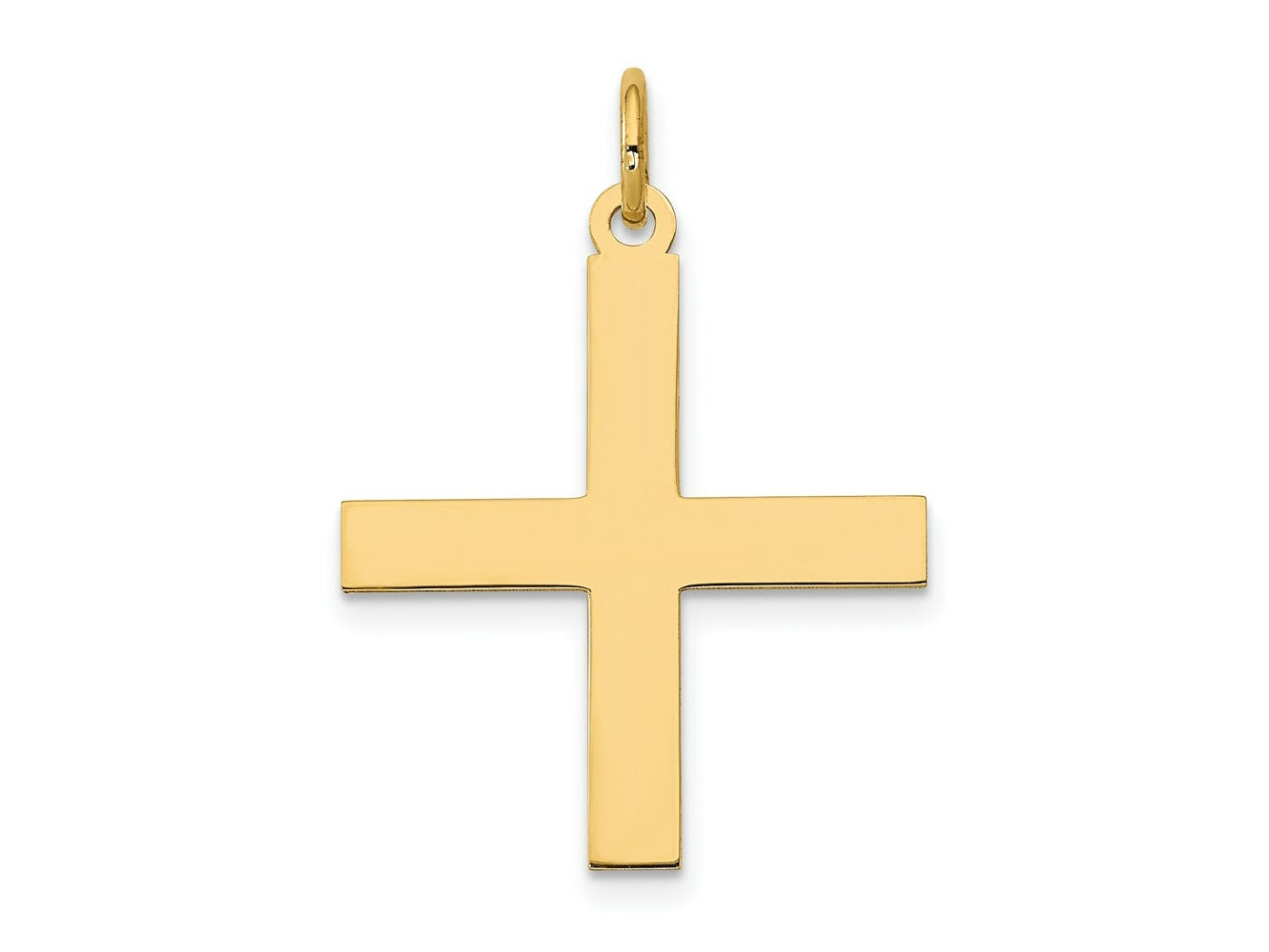 FJC Finejewelers 14 kt Yellow Gold Laser Designed Greek Cross Charm 26 x 19 mm