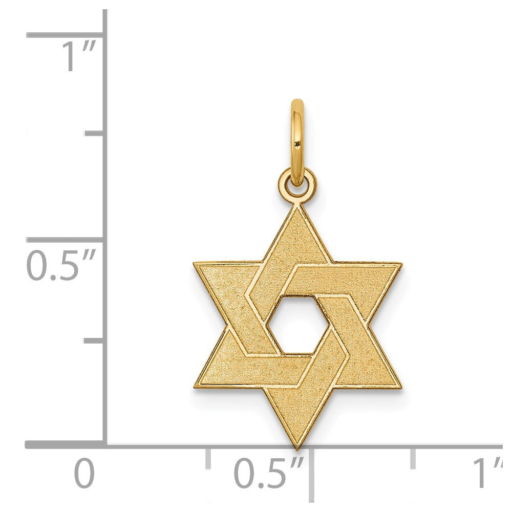 FJC Finejewelers 14 kt Yellow Gold Laser Designed Star of David Charm 22 x 14 mm