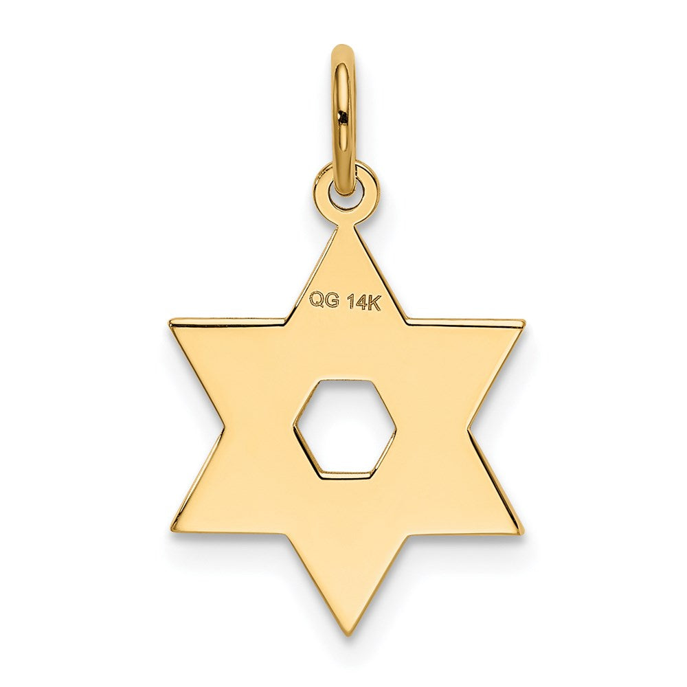 FJC Finejewelers 14 kt Yellow Gold Laser Designed Star of David Charm 22 x 14 mm
