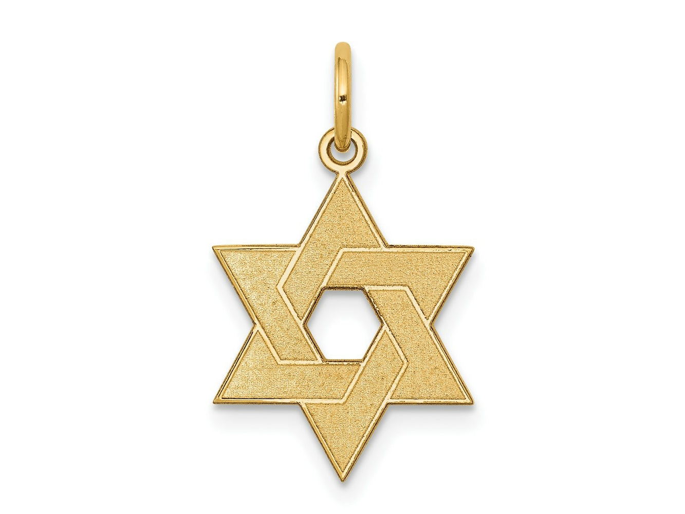 FJC Finejewelers 14 kt Yellow Gold Laser Designed Star of David Charm 22 x 14 mm