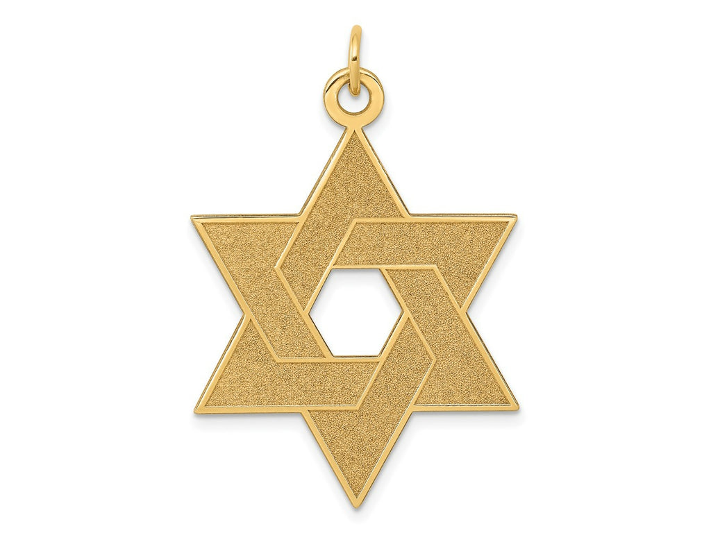 FJC Finejewelers 14 kt Yellow Gold Laser Designed Star of David Charm 41 x 27 mm