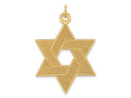 FJC Finejewelers 14 kt Yellow Gold Laser Designed Star of David Charm 41 x 27 mm