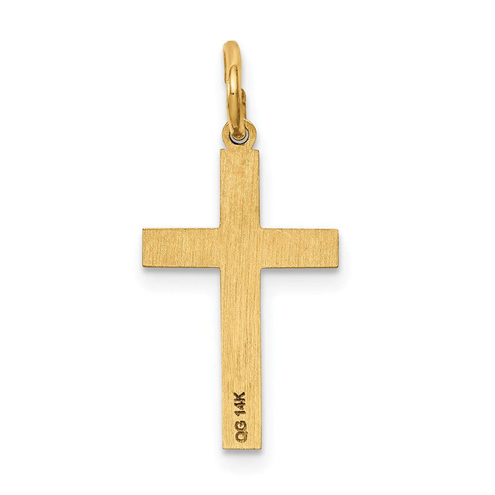 FJC Finejewelers 14 kt Yellow Gold Laser Designed Cross Charm 22 x 11 mm