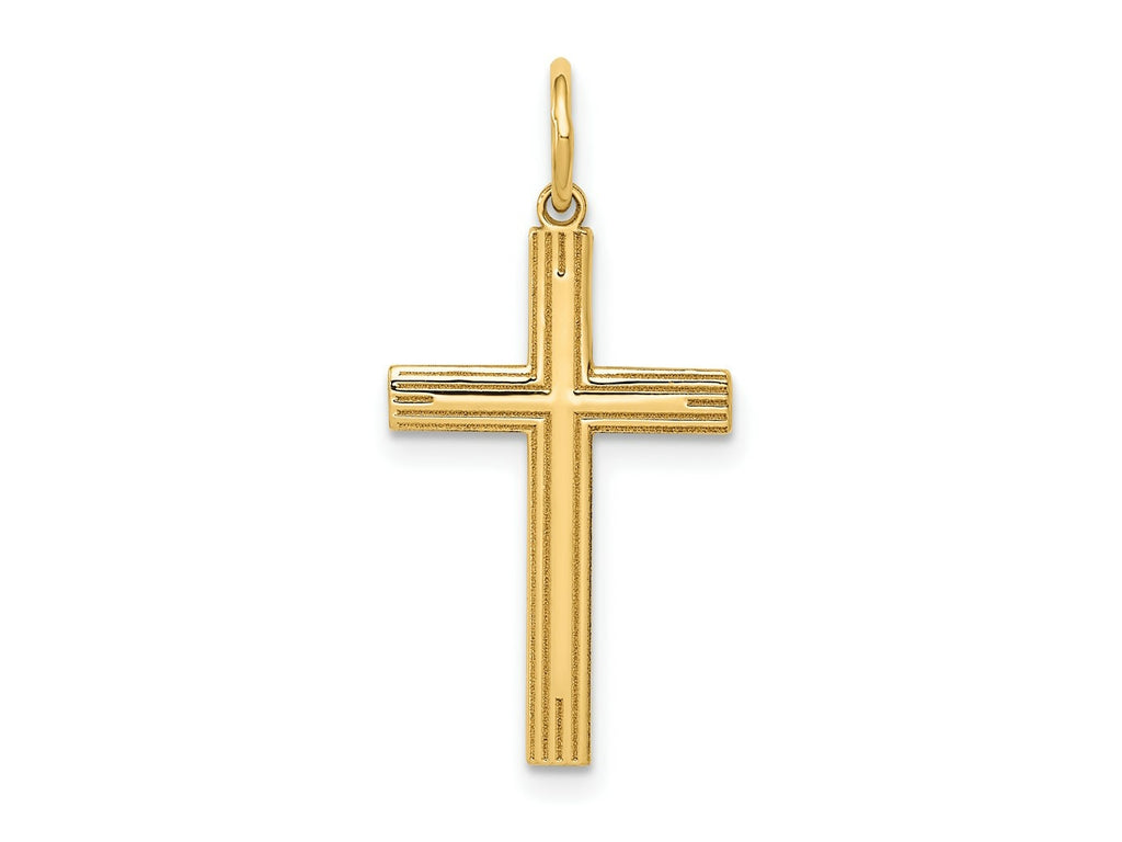 FJC Finejewelers 14 kt Yellow Gold Laser Designed Cross Charm 26 x 13 mm
