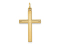 FJC Finejewelers 14 kt Yellow Gold Laser Designed Cross Charm 32 x 17 mm