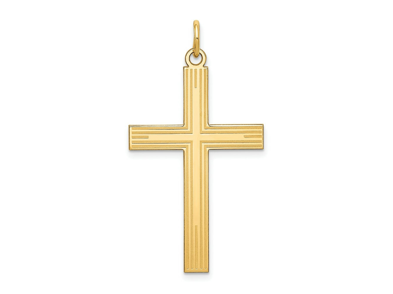 FJC Finejewelers 14 kt Yellow Gold Laser Designed Cross Charm 39 x 22 mm