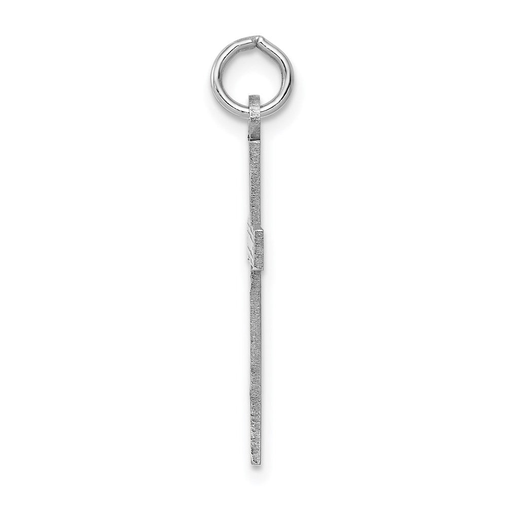 FJC Finejewelers 14 kt White Gold with Rhodium Laser Design Cross Charm 26 x 13mm