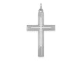 FJC Finejewelers 14 kt White Gold Laser Designed Cross Charm 39 mm x 22 mm