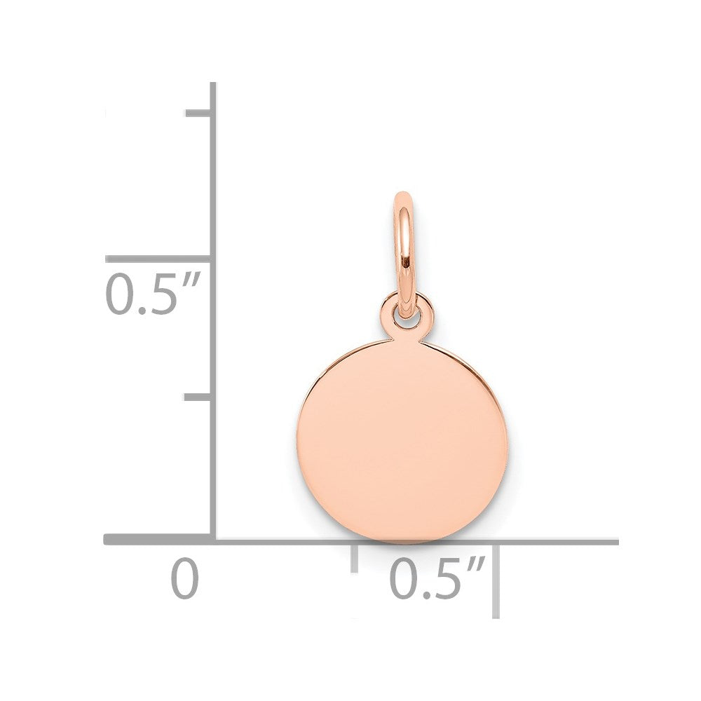 FJC Finejewelers 14 kt Rose Gold Personalized Plain .018 Gauge Circular Engraveable Disc Charm 16 mm x 10 mm