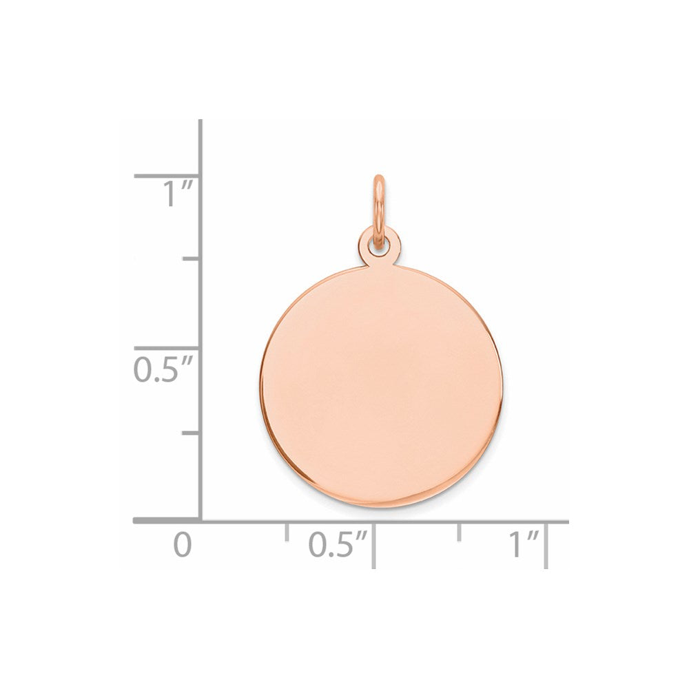 FJC Finejewelers 14 kt Rose Gold Personalized Plain .009 Gauge Circular Engraveable Disc Charm 25 mm x 18 mm