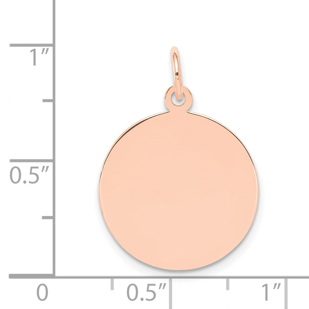FJC Finejewelers 14 kt Rose Gold Personalized Plain .018 Gauge Circular Engraveable Disc Charm 25 mm x 18 mm