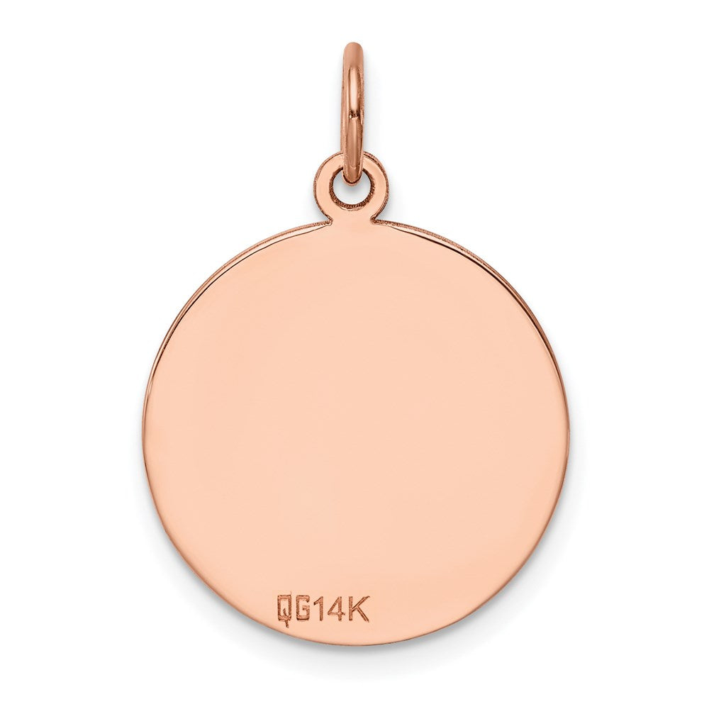 FJC Finejewelers 14 kt Rose Gold Personalized Plain .018 Gauge Circular Engraveable Disc Charm 25 mm x 18 mm