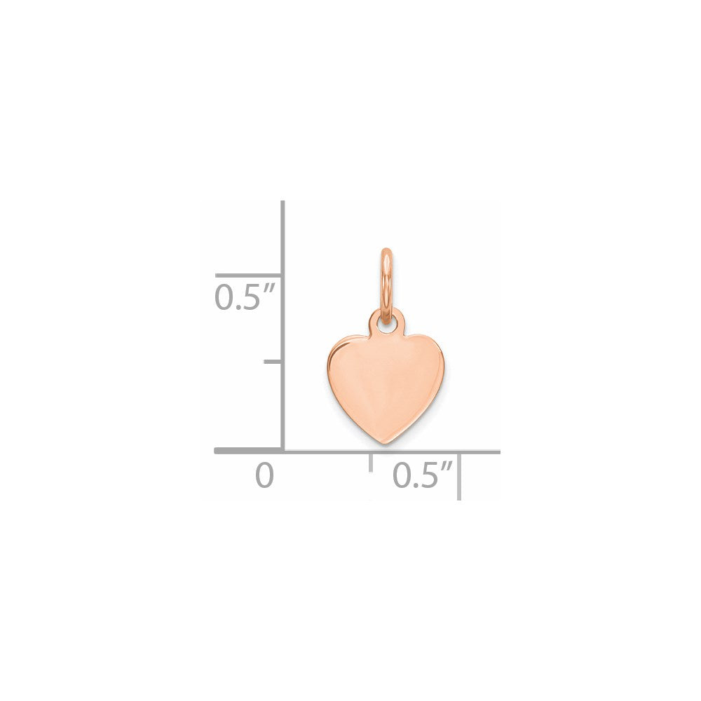 FJC Finejewelers 14 kt Rose Gold Plain .011 Gauge Engraveable Heart Disc Charm 14 mm x 9 mm