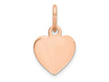 FJC Finejewelers 14 kt Rose Gold Plain .011 Gauge Engraveable Heart Disc Charm 14 mm x 9 mm