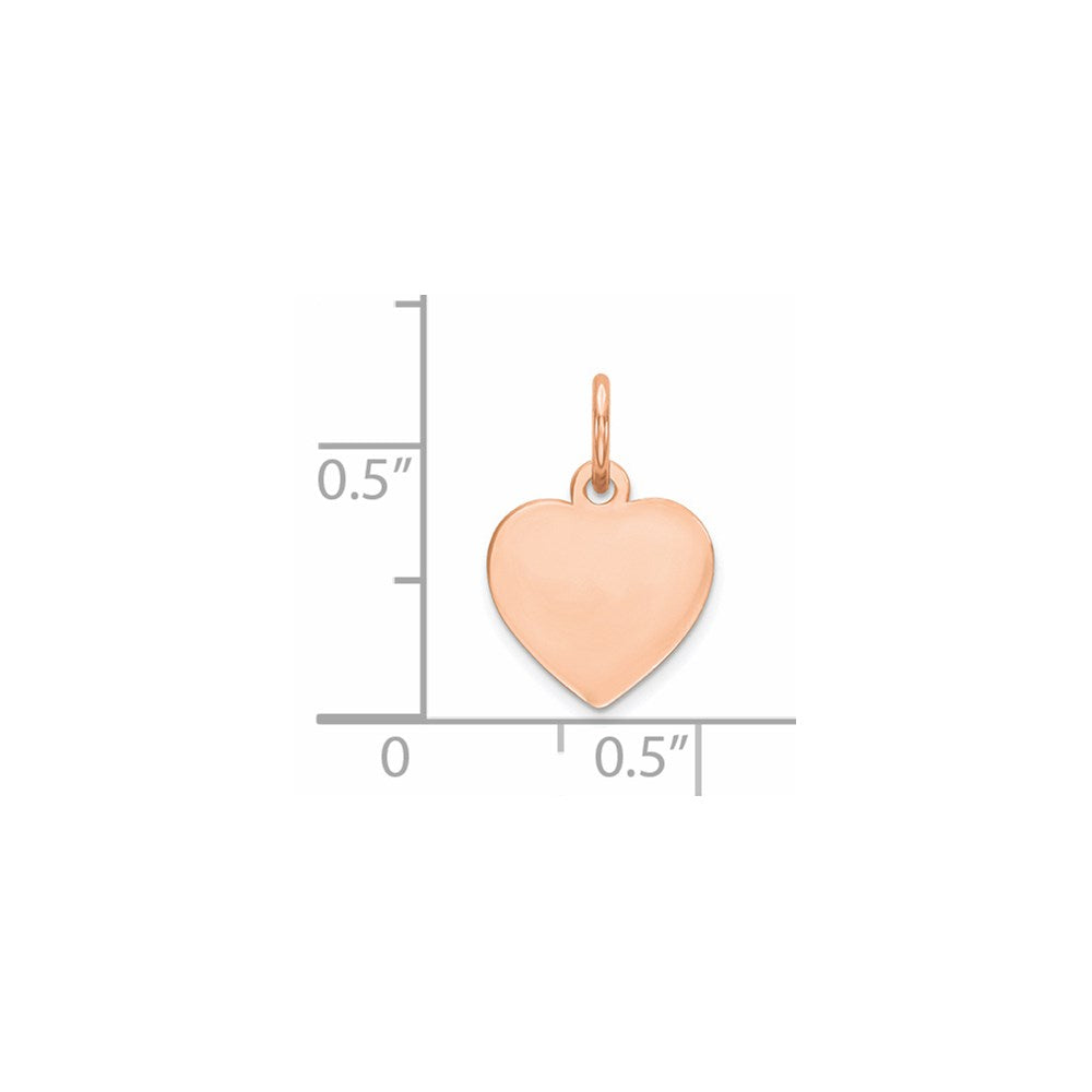 FJC Finejewelers 14 kt Rose Gold Plain .011 Gauge Engraveable Heart Disc Charm 16 mm x 10 mm