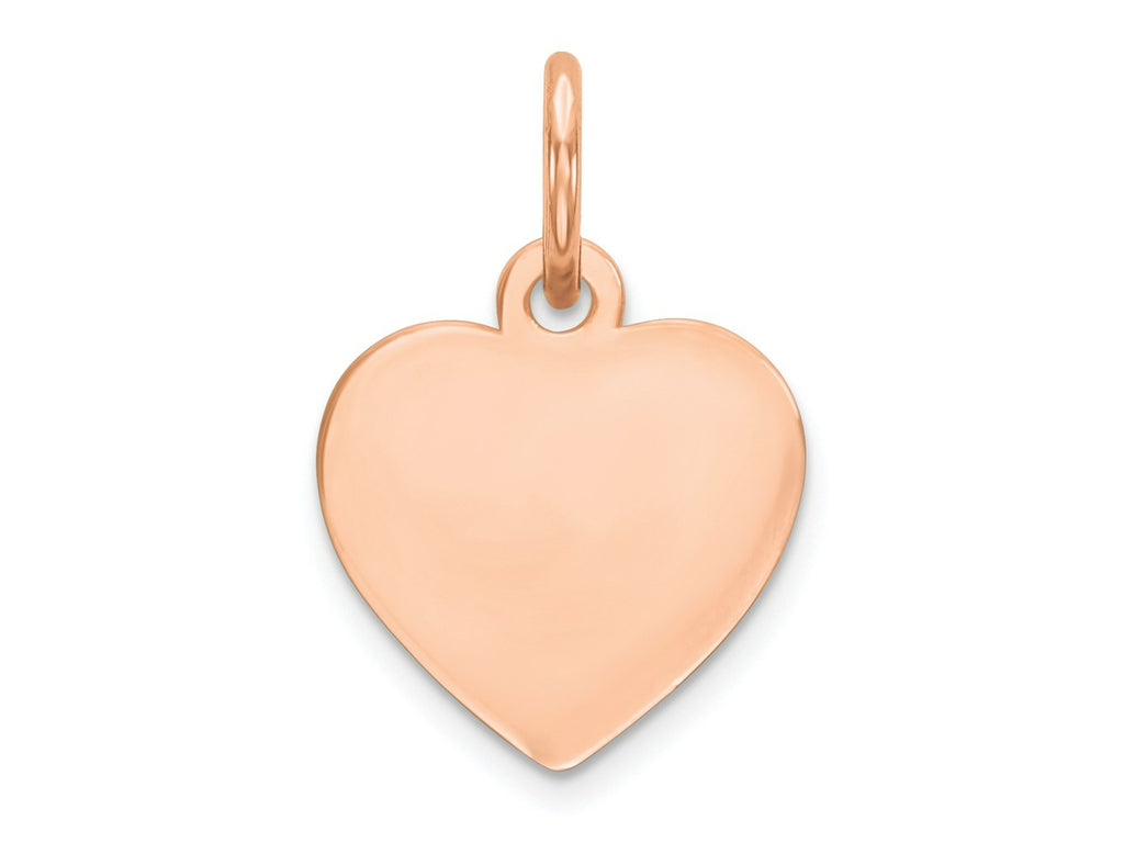 FJC Finejewelers 14 kt Rose Gold Plain .011 Gauge Engraveable Heart Disc Charm 16 mm x 10 mm