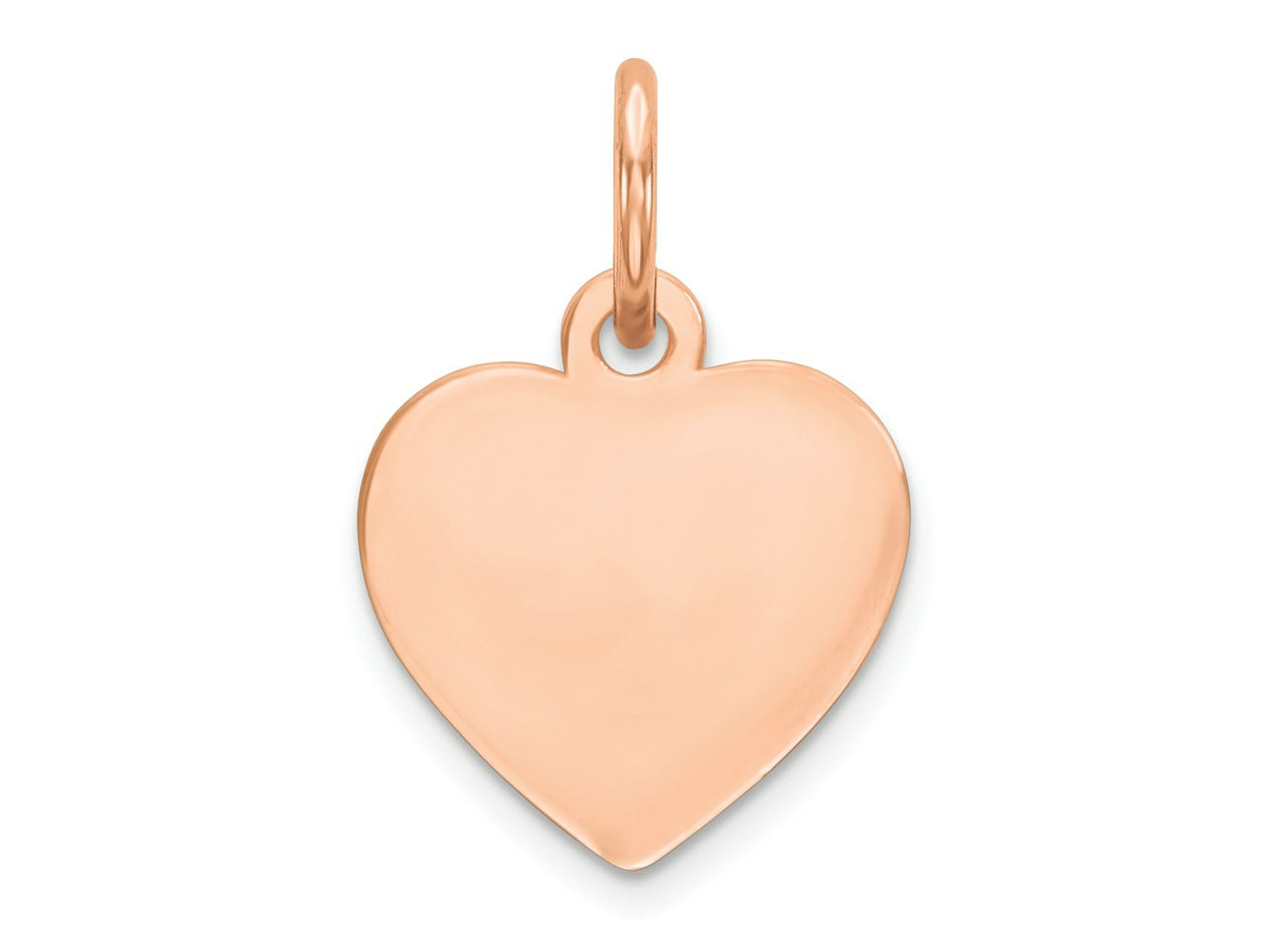 FJC Finejewelers 14 kt Rose Gold Plain .011 Gauge Engraveable Heart Disc Charm 16 mm x 10 mm