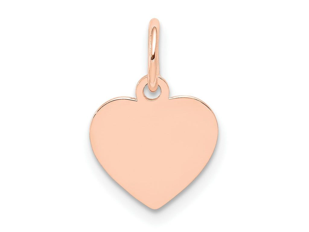 FJC Finejewelers 14 kt Rose Gold Plain .018 Gauge Engraveable Heart Disc Charm 16 mm x 10 mm