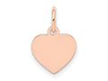 FJC Finejewelers 14 kt Rose Gold Plain .018 Gauge Engraveable Heart Disc Charm 16 mm x 10 mm