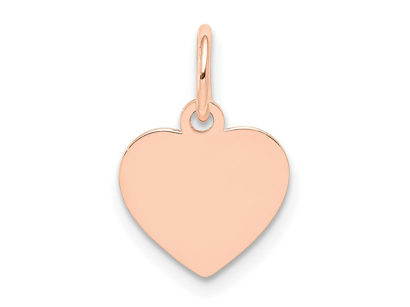 FJC Finejewelers 14 kt Rose Gold Plain .018 Gauge Engraveable Heart Disc Charm 16 mm x 10 mm
